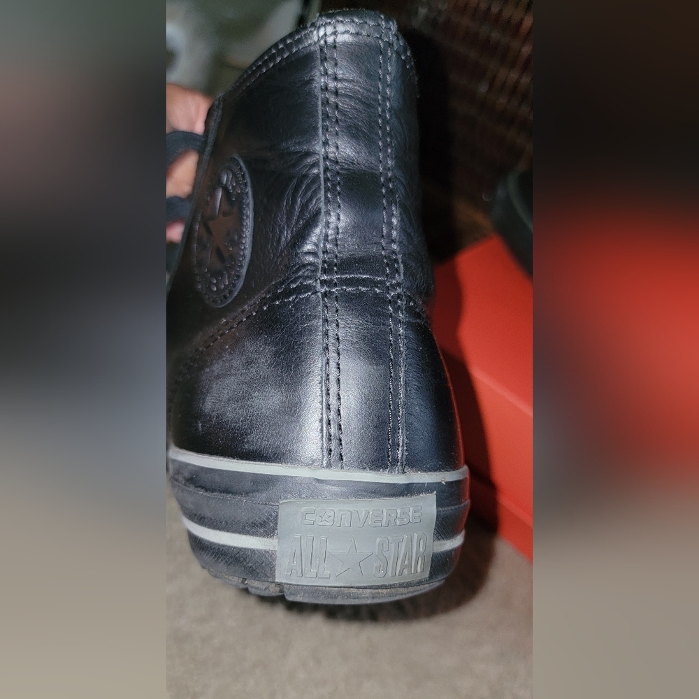 Converse Black Leather High-Tops - Picture 9 of 11
